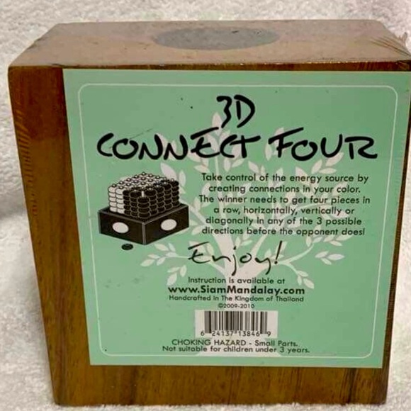 NWT NIB Wood 3D CONNECT FOUR in a Row Wooden Strategy Board Game Puzzle Camp - Picture 1 of 2